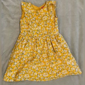 Girls Yellow Flower Summer Dress Size 6/6X